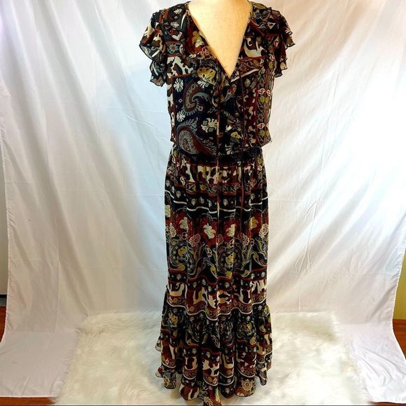 BOSTON PROPER PEASANT MAXI DRESS - Picture 1 of 13